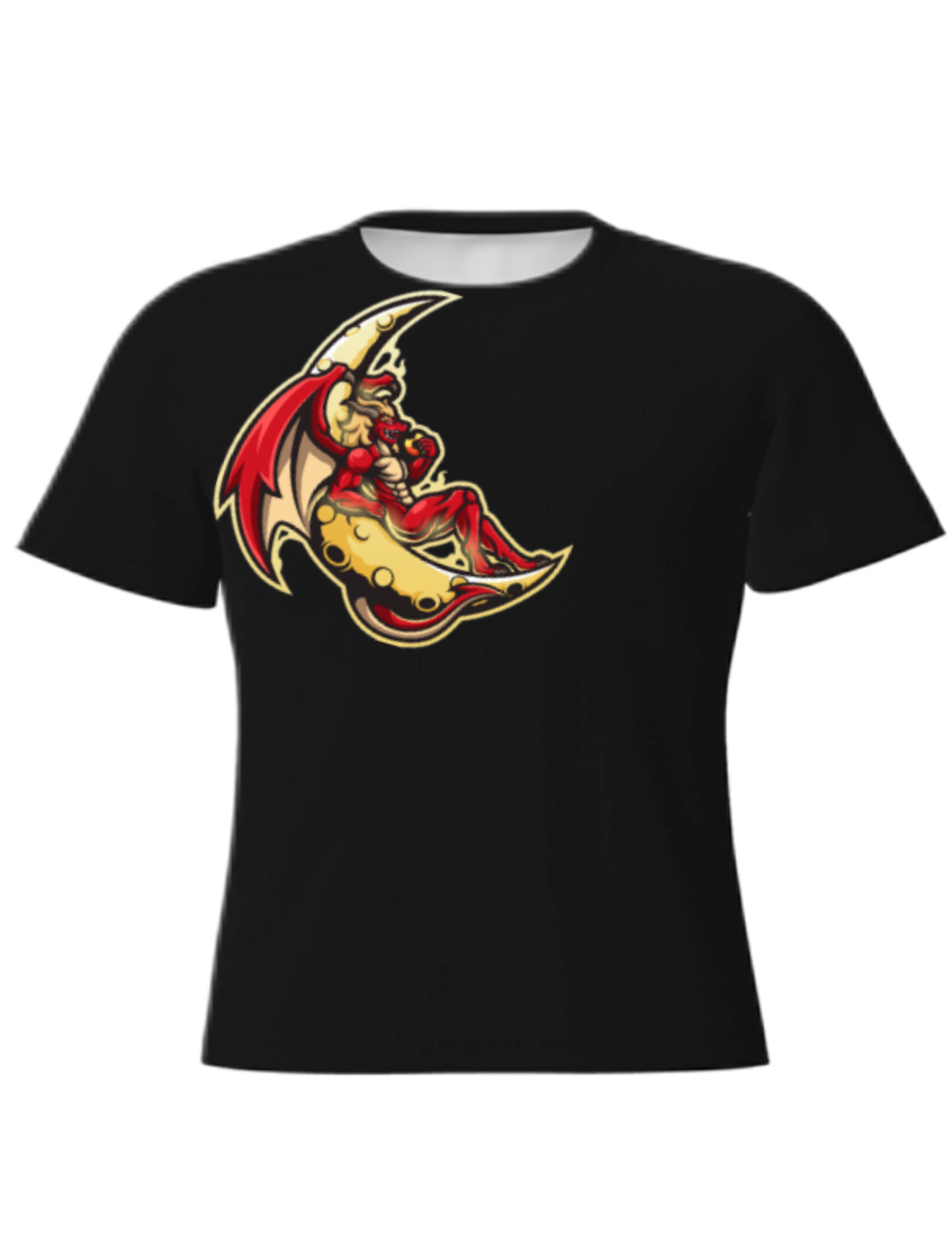 Moon Dragon Black Double Sided T-Shirt